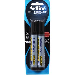 Artline 577 Whiteboard Markers Black 2 Pack