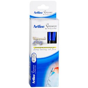 Artline Smoove Ballpoint Pens Blue 20 Pack