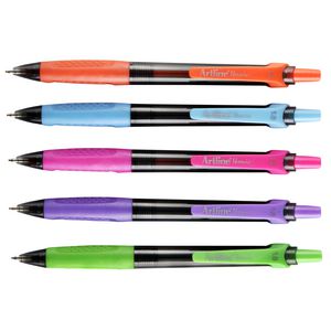 Artline Ikonic Retractable Ballpoint Pens Bright 5 Pack