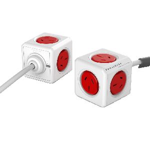 Allocacoc PowerCube 5 Power Outlets 1.5m Red