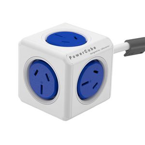 Allocacoc PowerCube 5 Power Outlets 3m Blue