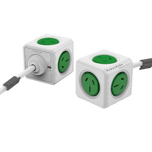 Allocacoc PowerCube 5 Power Outlets 3m Green
