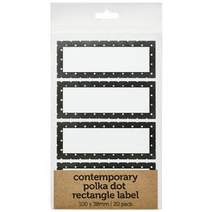 Contemporary Dots Rectangle Label 100 x 38mm 20 Pack