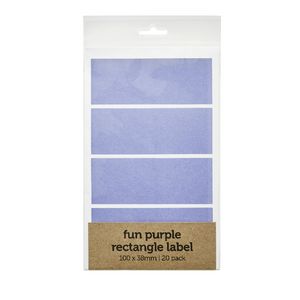 Rectangle Label 100 x 38mm 20 Pack Purple