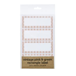 Vintage Flourish Rectangle Label 100 x 38mm 20 Pack