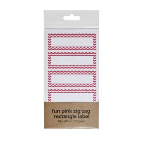 Zig Zag Rectangle Label 70 x 24mm 25 Pack