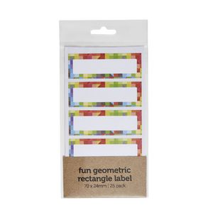 Geometric Rectangle Label 70 x 24mm 25 Pack