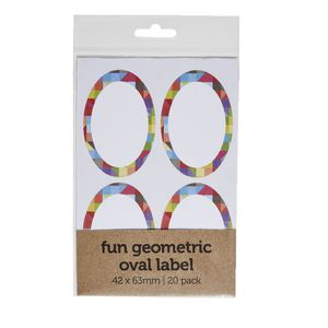 Geometric Oval Label 42 x 63mm 20 Pack