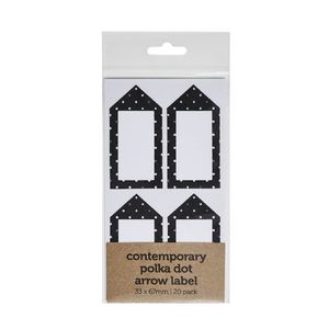 Contemporary Dots Arrow Label 33 x 67mm 20 Pack