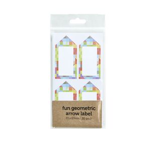 Geometric Arrow Label 33 x 67mm 20 Pack