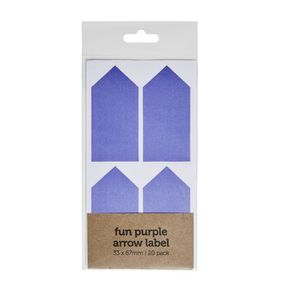 Fun Purple Arrow Label 33 x 67mm 20 Pack