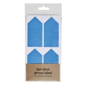 Fun Blue Arrow Label 33 x 67mm 20 Pack
