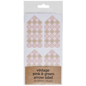 Vintage Flourish Arrow Label 33 x 67mm 20 Pack
