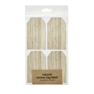 Natural Timber Tag Label 50 x 85mm 20 Pack