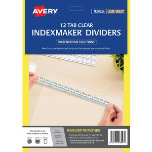 Avery A4 IndexMaker with 12 Tabs Clear