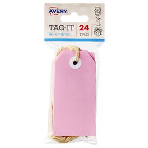 Avery Tag-It with String 96 x 48mm Pink 24 Pack