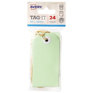 Avery Tag-It with String 96 x 48mm Green 24 Pack