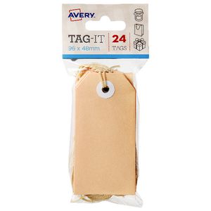 Avery Tag-It with String 96 x 48mm Peach 24 Pack