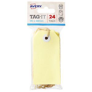 Avery Tag-It with String 96 x 48mm Yellow 24 Pack