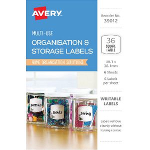 Avery Cottage Collection Square Labels 36 Pack