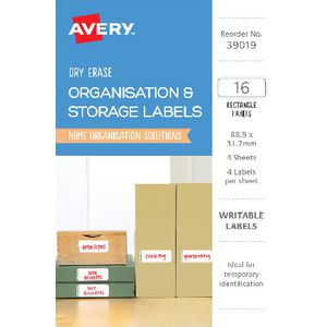 Avery Cottage Collection Dry Erase Labels 16 Pack