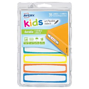 Avery Kids Labels Assorted Colours 35 Pack