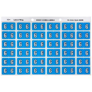 Avery Lateral File Side Tab Label '6' 180 Pack