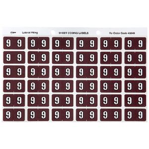 Avery Lateral File Side Tab Label '9' 180 Pack