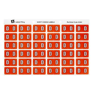 Avery Lateral File Side Tab Label 'D' 180 Pack