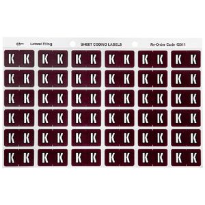 Avery Lateral File Side Tab Label 'K' 180 Pack
