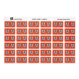 Avery Lateral File Side Tab Label 'M' 180 Pack
