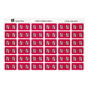 Avery Lateral File Side Tab Label 'N' 180 Pack