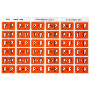 Avery Lateral File Side Tab Label 'P' 180 Pack