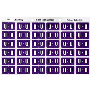 Avery Lateral File Side Tab Label 'U' 180 Pack