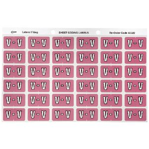 Avery Lateral File Side Tab Label 'V' 180 Pack