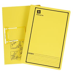 Avery Foolscap File with Tubeclip Fastener Yellow 20 Pack