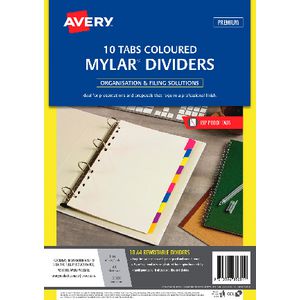 Avery A4 Rip-Proof Rewritable 10 Tab Dividers