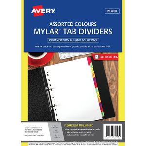 Avery A4 Rip-Proof Tab Dividers with Fluro Tabs Jan-Dec