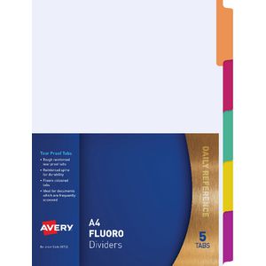 Avery Fluoro Mylar Dividers 1-10 Tab