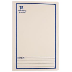 Avery Foolscap Spiral Spring File Buff with Blue Print