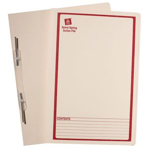 Avery Foolscap Spiral Spring File Buff with Red Print