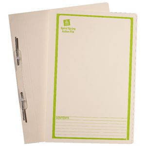 Avery Foolscap Spiral Spring File Green Print 25 Pack