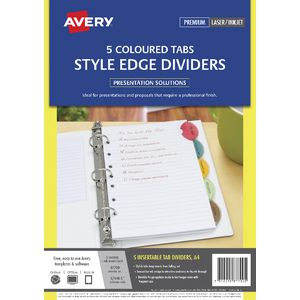 Avery Style Edge A4 Dividers 5 Tab