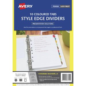 Avery Style Edge A4 Dividers 10 Tab