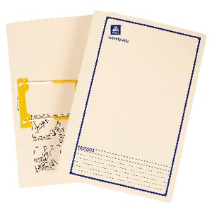 Avery Foolscap Tubeclip Files Buff with Navy Border 5 Pack