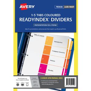 Avery Manilla Table of Contents Dividers with 5 Tabs