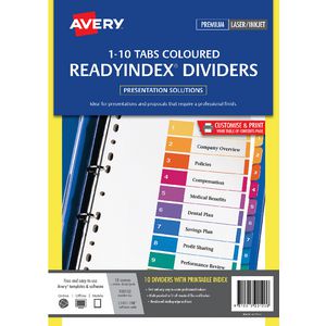 Avery Manila Table of Contents Dividers with 10 Tabs