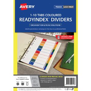 Avery Polypropylene Table of Contents Dividers with 10 Tabs