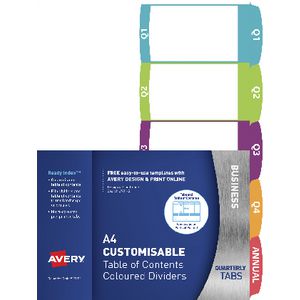 Avery Ready Index Quarterly Dividers 5 Tab