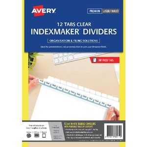 Avery A4 IndexMaker Dividers with 12 Tabs White